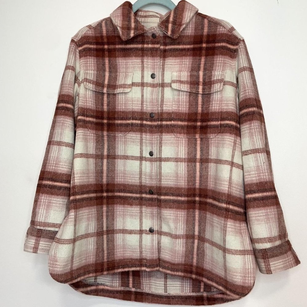 Old Navy Plaid Oversized Button Up Jacket Small
